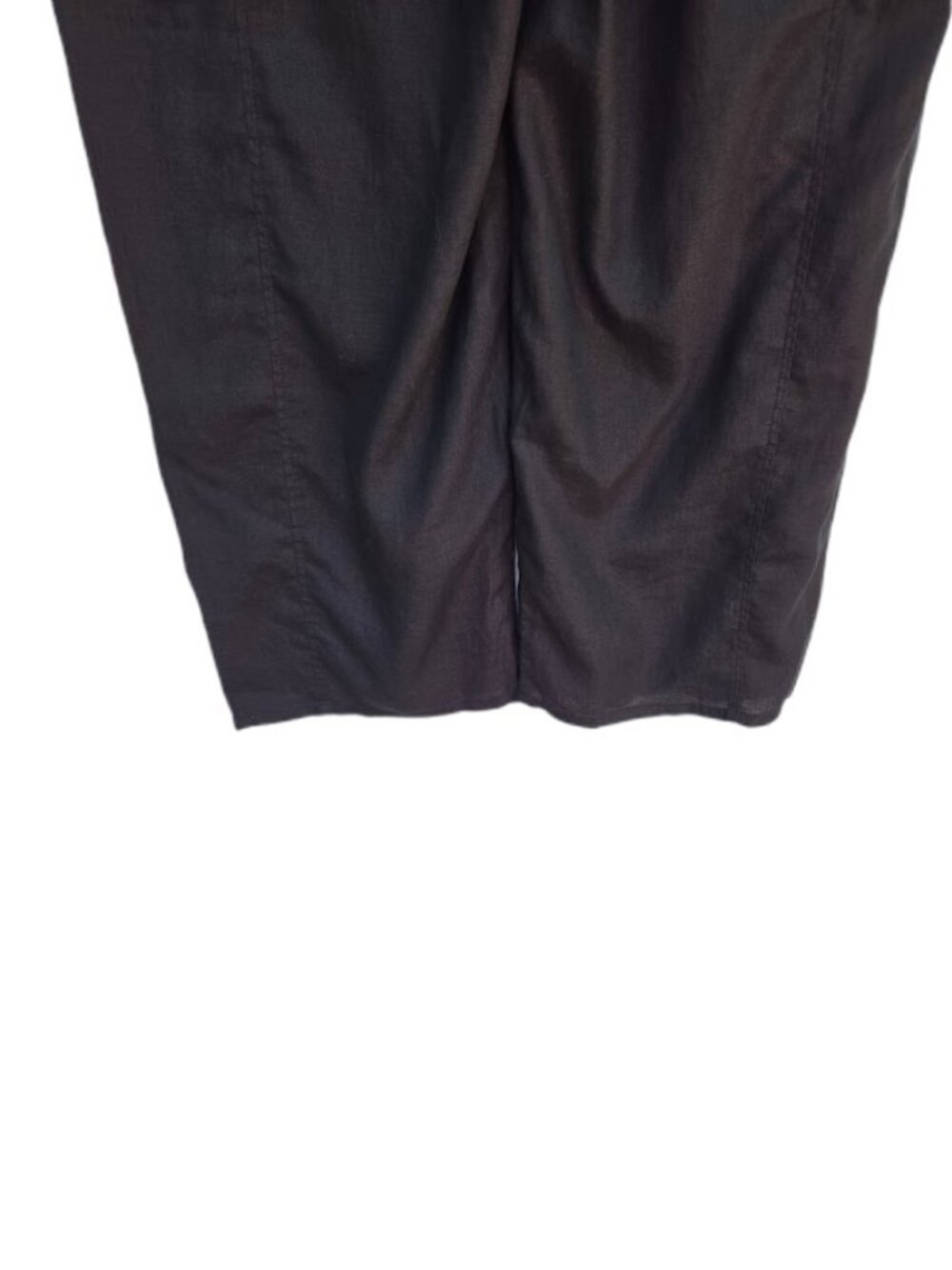 Eileen Fisher Organic Linen Wide Trouser Pant Black M - Picture 7 of 11